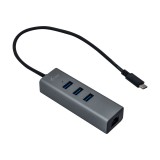 Adaptor USB Type-C la RJ-45 +  HUB 3x USB 3.0 LED - ITEC C31METALG3HUB i-tec USB C Metal 3 port 